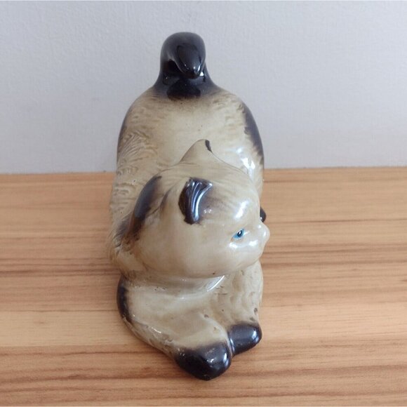 Vintage MCS Brazil Collectibles Handcrafted Ceramic Siamese Cat Figurine Glazed - Picture 2 of 8